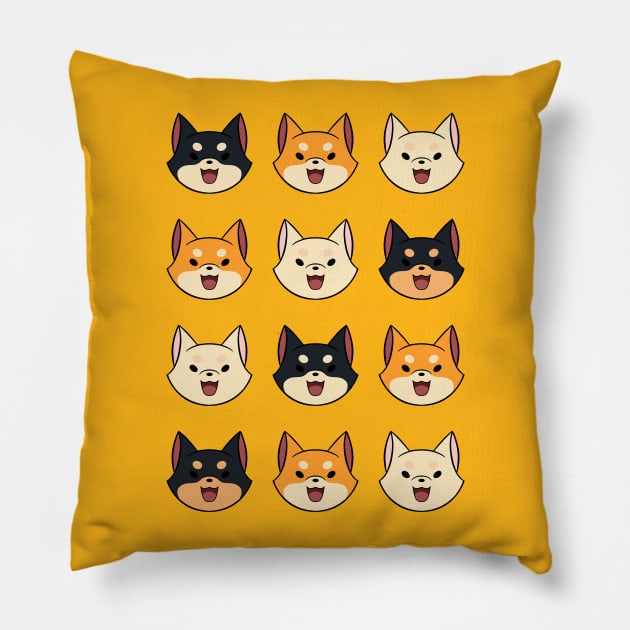 Shiba Grid Pillow by dettsu