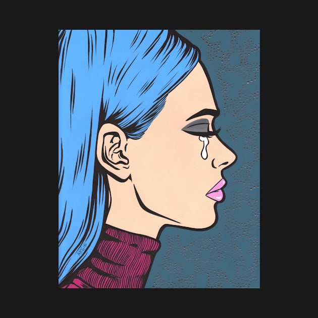 Blue Crying Comic Girl by turddemon