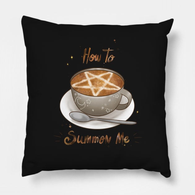 Funny Coffee Design - Perfect for Halloween Pillow by TheGhoulishGarb