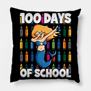 100 Days of School Dabbing Underwater Mermaid Pillow