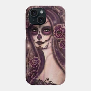 Haunted Memories day of the dead by Renee Lavoie Phone Case