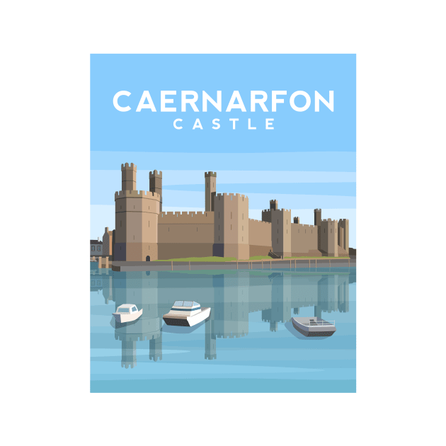 Caernarfon Castle and Harbour, North Wales by typelab