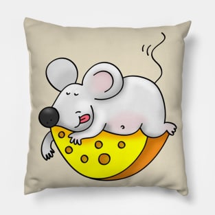 I Dream of Cheese - Funny Mouse Sleeping on Cheese Pillow