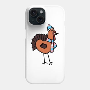 Thanksgiving Turkey and Transgender Pride Flag Hat and Scarf Phone Case