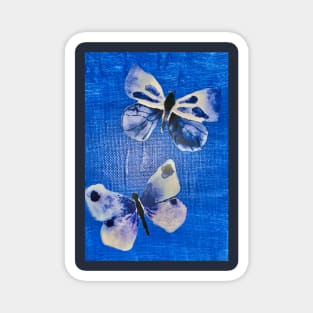 Blue Butterflies Art Magnet