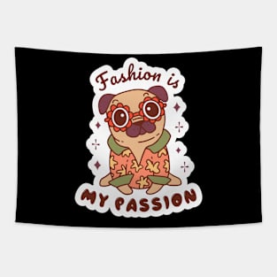 Stylish Fashion Pug Tapestry