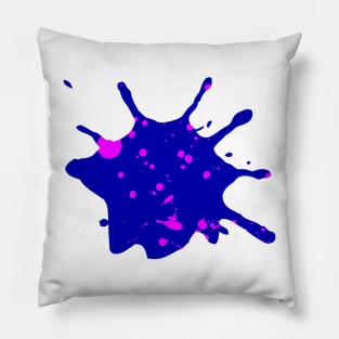 Midnight Blue and Neon Pink Paint Splatter Pillow