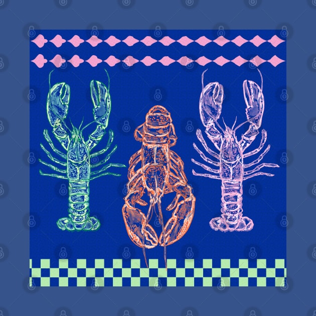 Gingham Blue Lobster by edmproject