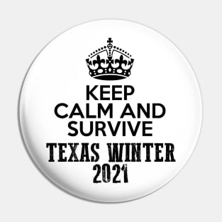 Keep Calm And Survive Texas Winter 2021 blizzard Pin