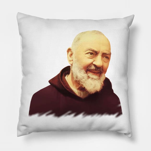 Saint Pio of Pietrelcina Pillow by alinerope