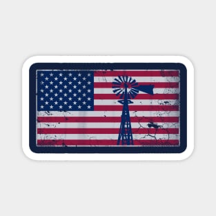 Patriotic American Flag Windmill USA 4th of July Magnet