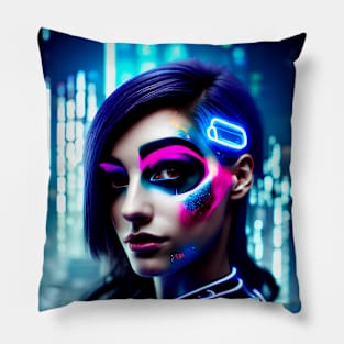 Cyberpunk Hotties (24) - Beautiful Sci fi Women Pillow