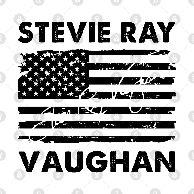 Retro American Flag Stevie Ray Music Gift by Symmetry Stunning Portrait