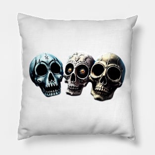 Spooky Scary Skulls - Dark Variant Pillow