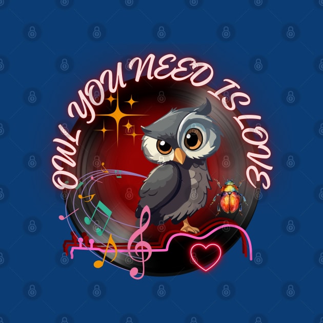 Music vibe Owl you need is love Valentine's Day by Shean Fritts 