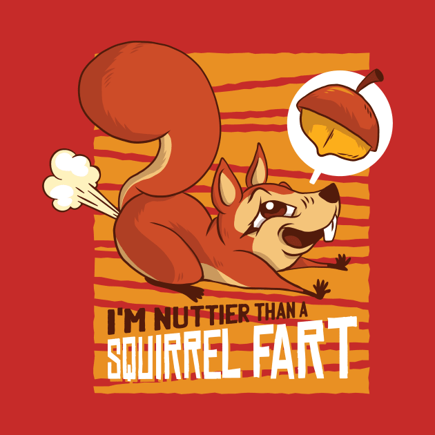 Squirrel Fart Funny Cartoon Graphic Design by CoolArts