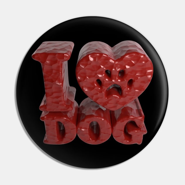 3D I Love Dog - Clinker Pin by 3DMe