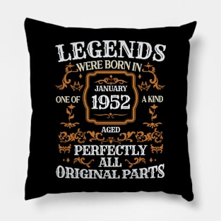 Legends Were Born In January 1952 Birthday Pillow