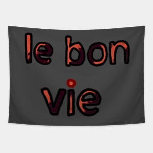 The Good Life in French - (Red) Tapestry