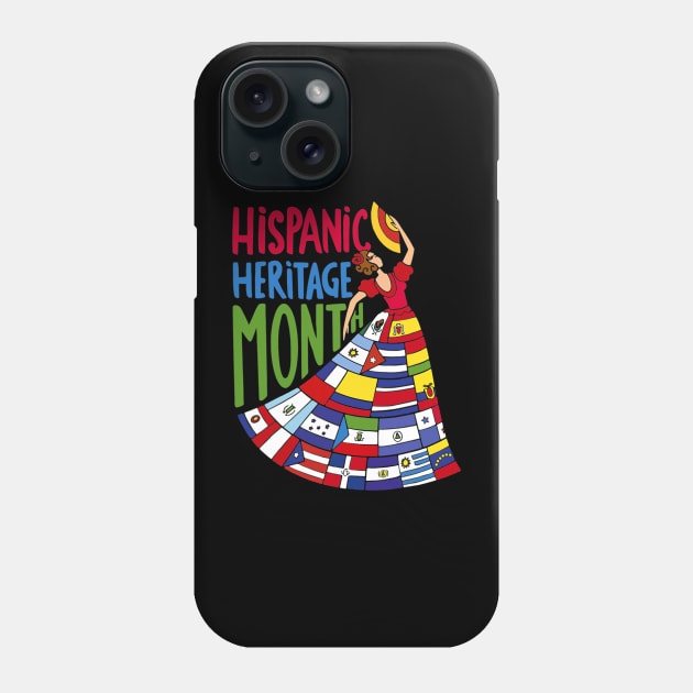 National Hispanic Heritage Month Celebration Flags Men Women Phone Case by Eleam Junie