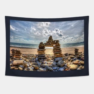 Amroth Beach, Wales, Rock Cairns Tapestry