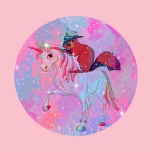 cowboy-squirrel-riding-unicorn-in-space T-Shirt