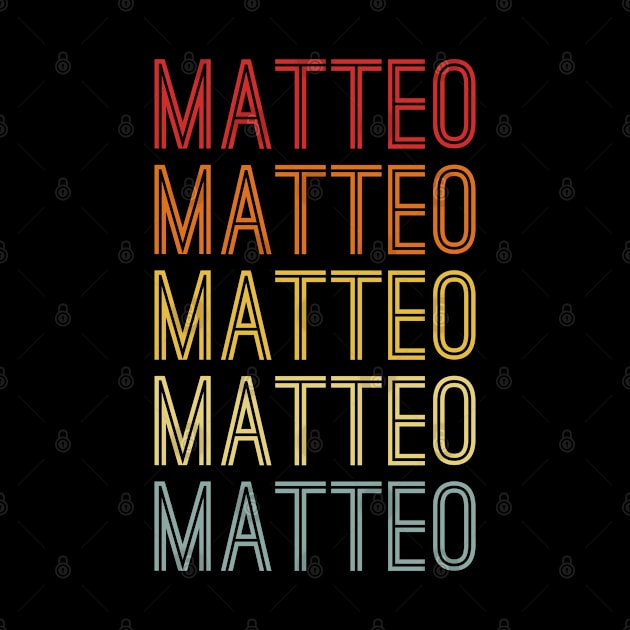 Matteo Name Vintage Retro Pattern by CoolDesignsDz