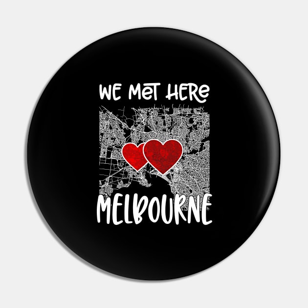 We met here Melbourne, Hearted Map Pin by danydesign