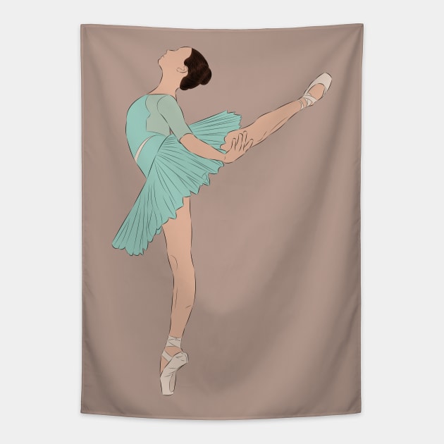 Arabesque - Ballerina Tapestry by LiLian-Kaff