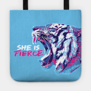 She is Fierce as a Tiger Tote