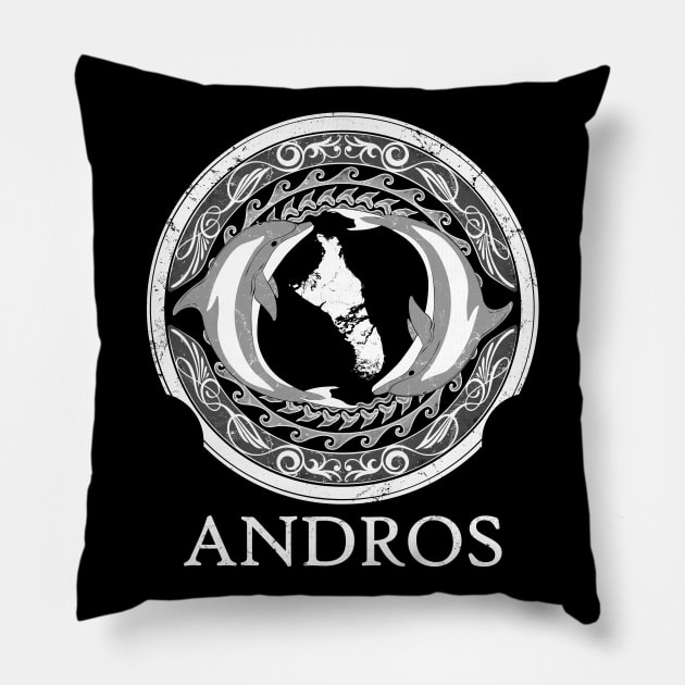 Andros Bahamas Dolphins Pillow by NicGrayTees