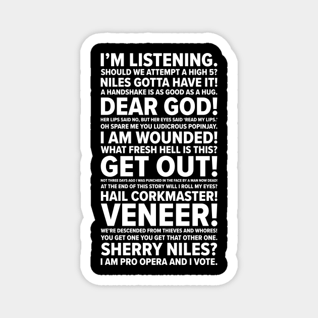 Frasier Quotes Magnet by barberdesigniow