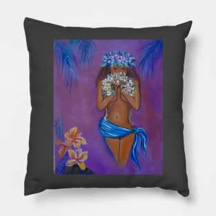 Hula Plumeria Leis Pillow