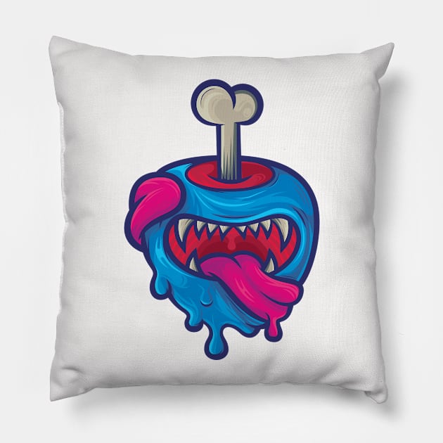 Toffee apple mouth Pillow by BeataObscura