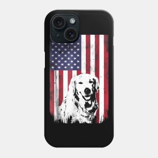 4th Of July Golden Retriever American Flag T Shirt Patriotic Phone Case