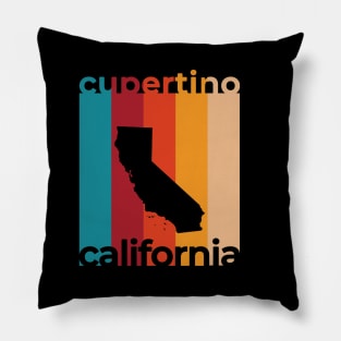 Cupertino California Retro Pillow