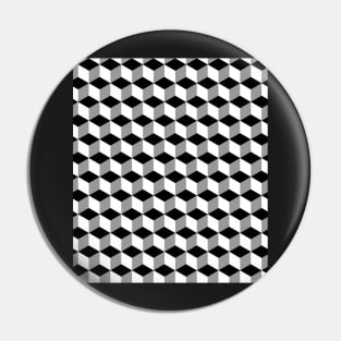 High Contrast Cube Optical Illusion Pin