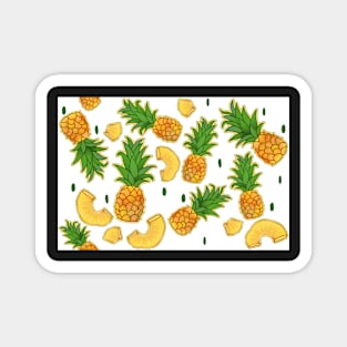 Pineapples on White Magnet