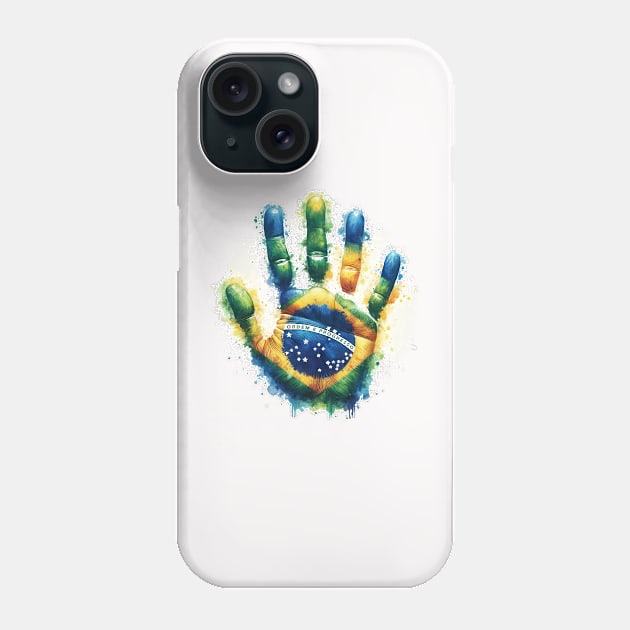 2024 Brazil Pride Hand Souvenir - Brazilian Water Color Art Phone Case by Sambastyles