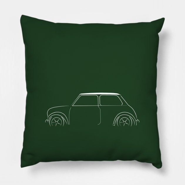 Original Austin Cooper Mini - profile stencil, white Pillow by mal_photography