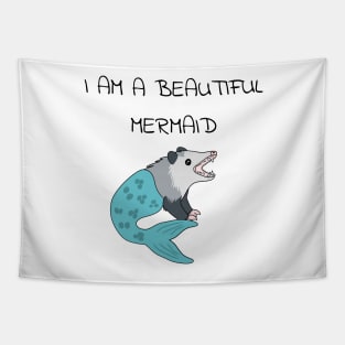 Opossum Mermaid Tapestry