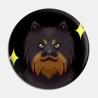 Black pomeranian Pin