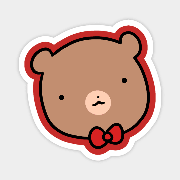 Red Bow Tie Bear Magnet by saradaboru