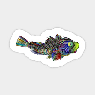 Weird ugly looking colourful fish Magnet
