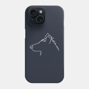 German shepherd silhouette outline white Phone Case