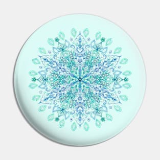 Peppermint Snowflake on Cream Pin