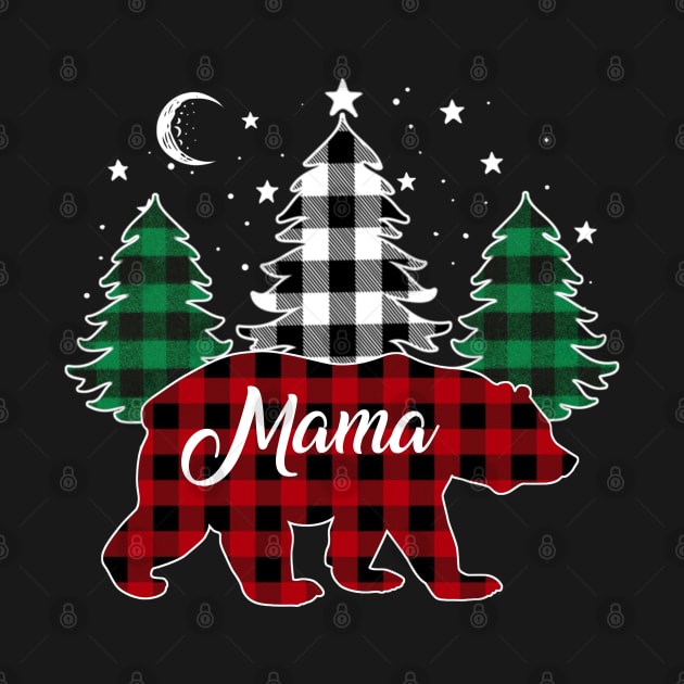 Mama Bear Buffalo Red Plaid Matching Family Christmas by Marang