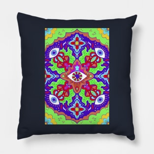 Trippy Hippie Groovy Pattern for iPhone or stickers design Pillow