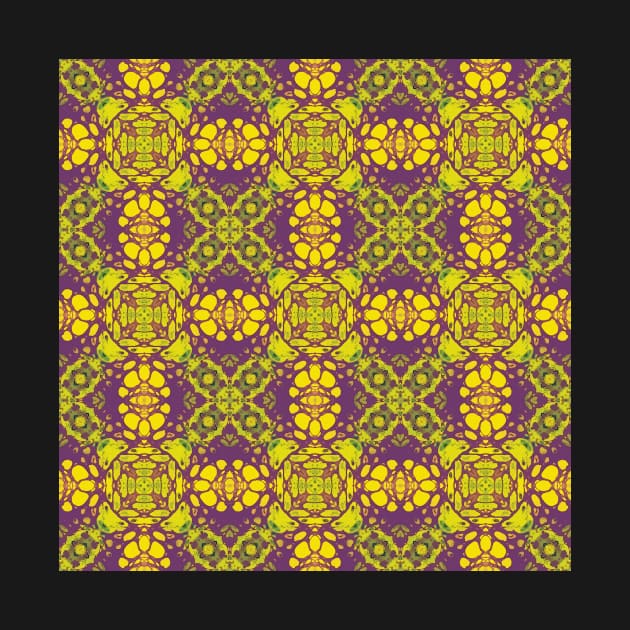 Yellow and Purple Square Pattern - WelshDesignsTP004 by WelshDesigns