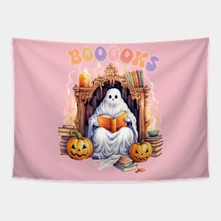 Funny Halloween Cute Ghost Book Reading School Teacher Tapestry